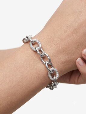 Stella And Dit Silver Pavé Link Chain Bracelet - Women's Jewelry